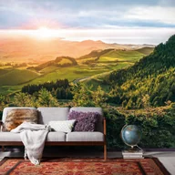 Fototapety - Fototapeta zalesiony krajobraz zielonymIniebieskim - 400 x 250 cm - SANDERS & SANDERS - miniaturka - grafika 1