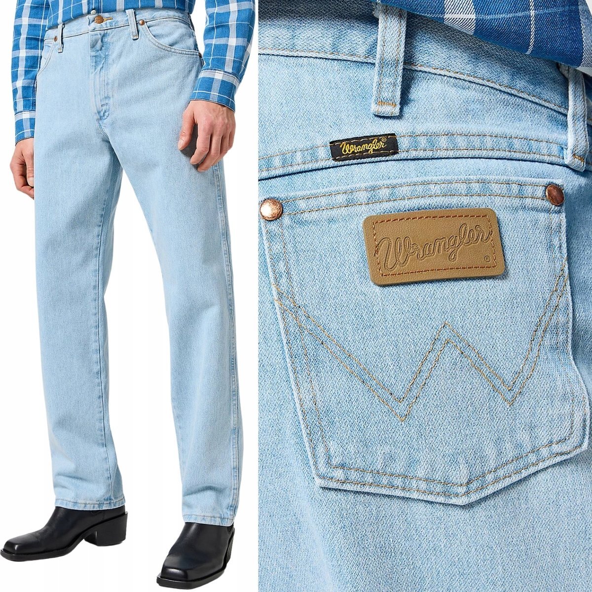 Wrangler 13MWZ Bleach COWBOY CUT KLASYCZNE PROSTE SPODNIE JEANSOWE W34 L34