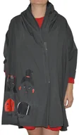 Płaszcze damskie - Płaszcz damski narzutka wiosenna bawełna grafitowy - miniaturka - grafika 1