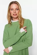 Swetry damskie - Trendyol Sweter damski, zielony, regularny krój, Miętowy, M - miniaturka - grafika 1