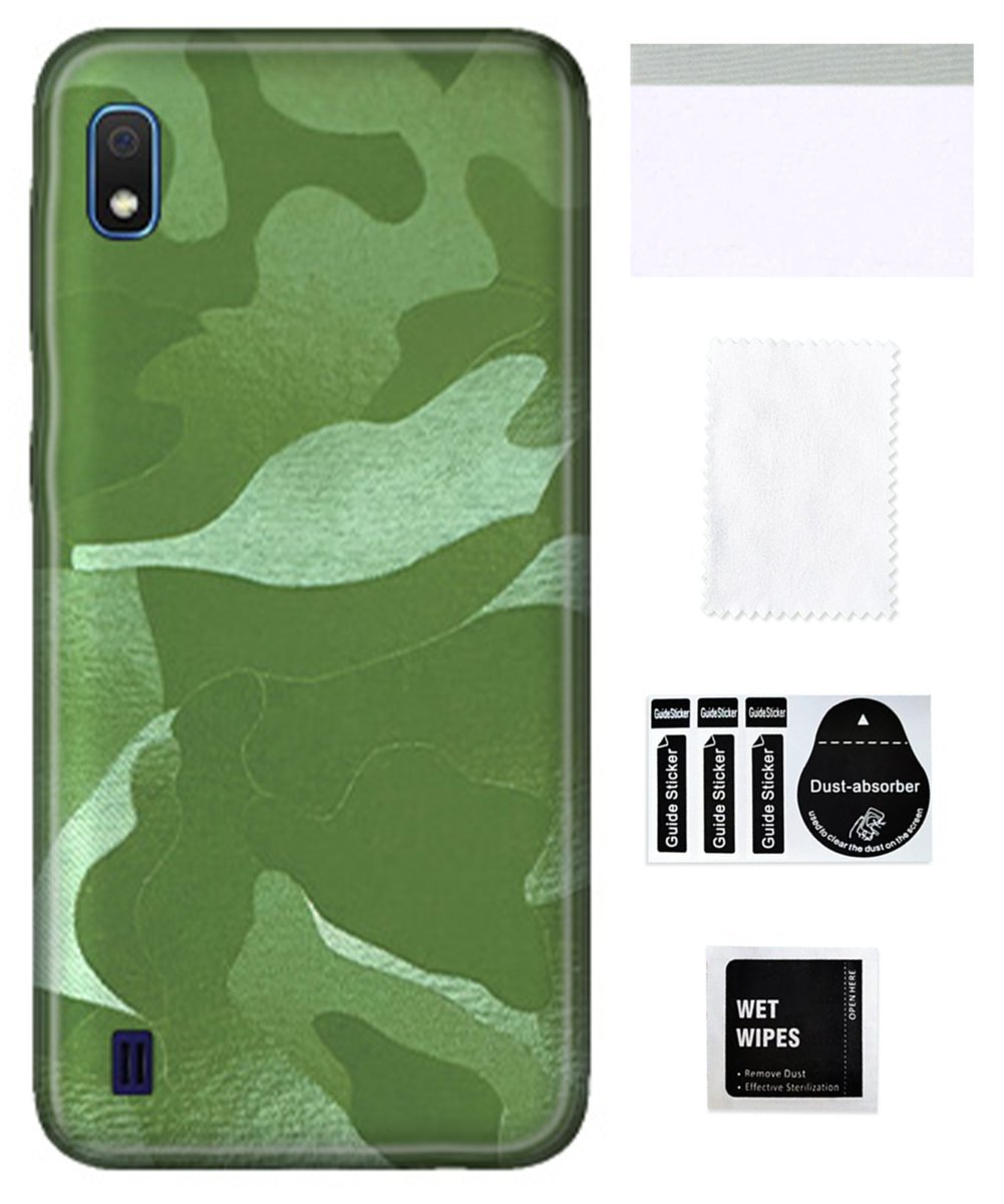 Folia ochronna do SAMSUNG GALAXY A10 na tył moro zielony skórka trwała TPU