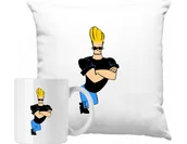 Gadżety dla niej i dla niego - ZESTAW PODUSZKA + KUBEK Johnny Bravo Pomysł Na Prezent + IMIĘ #2 - miniaturka - grafika 1