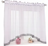 Firany - FIRANA DO KUCHNI ŁUK WOAL GIPIURA SZARA 300x160 cm - miniaturka - grafika 1