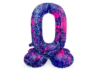 Balony i akcesoria - Balon foliowy stojący cyfra 0 Kleksy - 72 cm - 1 szt. - miniaturka - grafika 1
