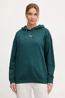 Bluzy damskie - Puma bluza damska kolor zielony z kapturem gładka 685398 - miniaturka - grafika 1