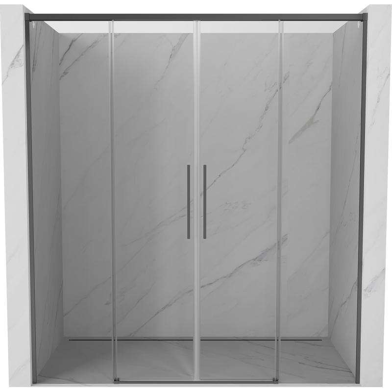 Mexen Rox drzwi prysznicowe rozsuwane 190 cm, transparent, gun metal - 8C2-190-002-95-00