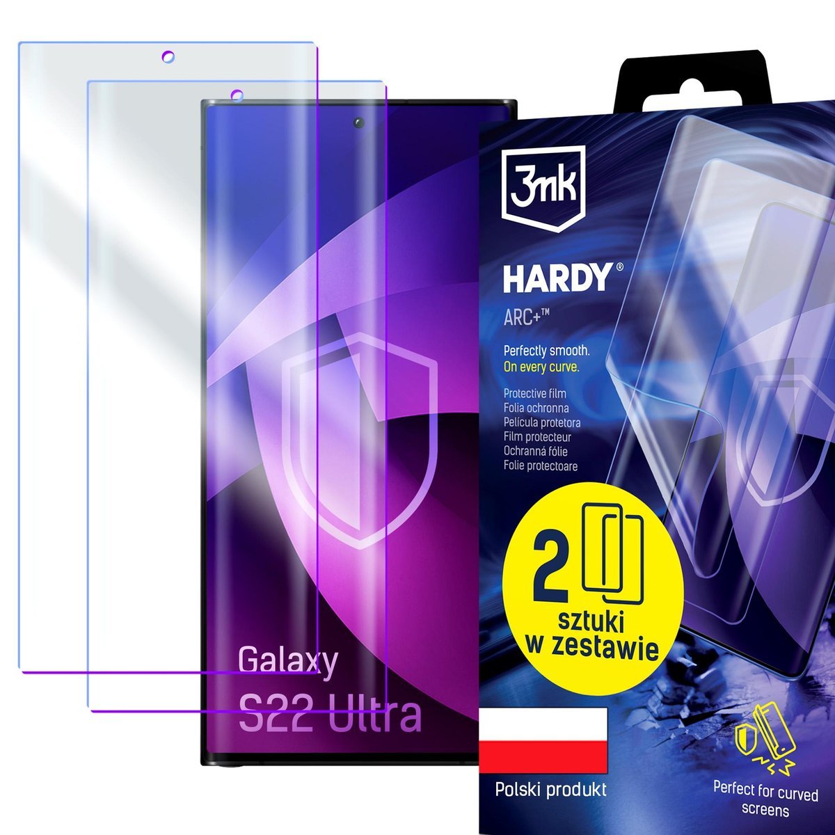 2szt antyuderzeniowa folia ochronna na Samsung Galaxy S22 Ultra 5G - 3mk HARDY® ARC+™