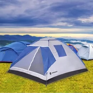 Namioty - SPRINGOS Namiot turystyczny 4-osobowy niebieski z moskitierą i filtrem UV PT008 - miniaturka - grafika 1