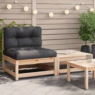 Sofy ogrodowe - vidaXL Ogrodowa sofa bez podłokietników, z poduszkami i podnóżkiem - miniaturka - grafika 1