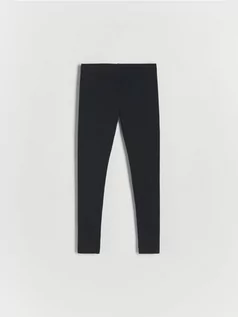 Spodnie i spodenki dla dziewczynek - Reserved - Bawełniane legginsy - czarny - grafika 1