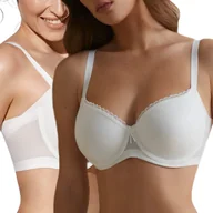 Biustonosze - Biustonosz Usztywniany Gładki Modelujący Boki Codzienny Wygodny Biały 80C - miniaturka - grafika 1