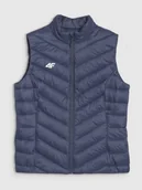 Kurtki damskie - 4F Bezrękawnik puchowy z wypełnieniem syntetycznym damski - granatowy S - miniaturka - grafika 1