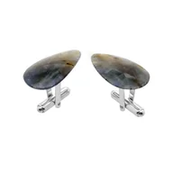 Spinki do mankietów i krawatów - Spinki do koszuli Szafir niebieski (S1211) Srebrne [925] - miniaturka - grafika 1