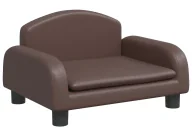 Sofy i kanapy - Brązowa sofa dla chłopca ze sztucznej skóry A1-N22 - miniaturka - grafika 1