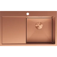 Zlewozmywaki - Mexen Exar zlewozmywak stalowy 1-komorowy z ociekaczem prawy 780 x 480 mm, miedź - 6434781010P-65 - miniaturka - grafika 1