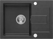 Zlewozmywaki - Zlewozmywak granitowy Kernau KGS K 4560 1B1D Black Metallic - miniaturka - grafika 1