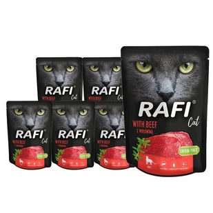 RAFI Cat Adult z wołowiną 10x300g - Mokra karma dla kotów - miniaturka - grafika 1