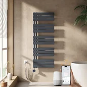 Ogrzewanie przenośne - EMKE Grzejnik elektryczny łazienkowy 132x50cm - Inteligentne Sterowanie z Programatorem Tygodniowym w Aplikacji - 800W - Matowy Antracyt - miniaturka - grafika 1