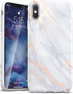 ESR ETUI MARBLE IPHONE XS MAX GREY/GOLD CASE COVER - Etui i futerały do telefonów - miniaturka - grafika 1