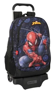 Safta SPIDERMAN ATTACK Plecak szkolny z wózkiem, idealny dla dzieci w różnym wieku, wygodny i wszechstronny, jakość i wytrzymałość, 33 x 15 x 43 cm, Czarny (Black), M, Casual - Plecaki szkolne i tornistry - miniaturka - grafika 1
