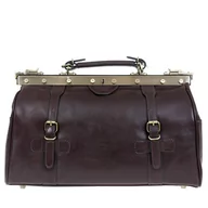 Walizki - Ekskluzywny Kufer Lekarski Torba Podróżna - KATANA naturalna skóra licowa ciemny brąz - miniaturka - grafika 1