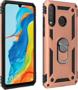 Hybrydowe etui na telefon komórkowy z uchwytem na pierścień do Huawei P30 Lite - różowe złoto - Etui i futerały do telefonów - miniaturka - grafika 1