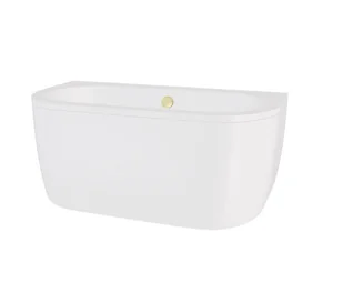 Besco Wanna przyścienna Volya 170x75 cm kompozyt biały połysk syfon z napełnieniem przez przelew złoty WKV-170-WZO - Wanny Besco Wanna przyścienna Volya 170x75 cm kompozyt biały połysk syfon z napełnieniem przez przelew złoty WKV-170-WZO - Wanny - miniaturka - grafika 1