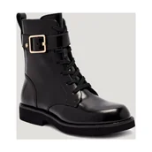 Botki damskie - BOSS BLACK Skórzane botki Eleri - miniaturka - grafika 1