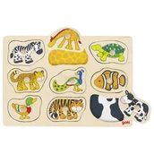 Układanki dla dzieci - Goki Układanka z uchwytami zwierzęce wzory 57585 - miniaturka - grafika 1