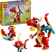 Figurki dla dzieci - LEGO CREATOR 3 W 1 CZERWONY SMOK ZESTAW DO BUDOWANIA PREZENT NA ŚWIĘTA - miniaturka - grafika 1