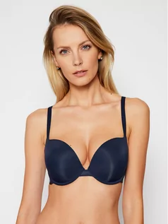 Biustonosze - Tommy Hilfiger Biustonosz push-up UW0UW00045 Granatowy - grafika 1