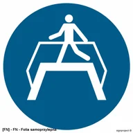 Tablice BHP - SIGNPROJECT GJ023 - Nakaz przechodzenia pomostem 350x350 - miniaturka - grafika 1