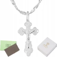 Biżuteria dla dzieci - NASZYJNIK SREBRNY KRZYŻ KOMUNIA CHRZEST SREBRO 925 - miniaturka - grafika 1