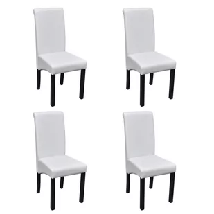 vidaXL Krzesła do jadalni z białej eko skóry (x4) - Krzesła - miniaturka - grafika 1