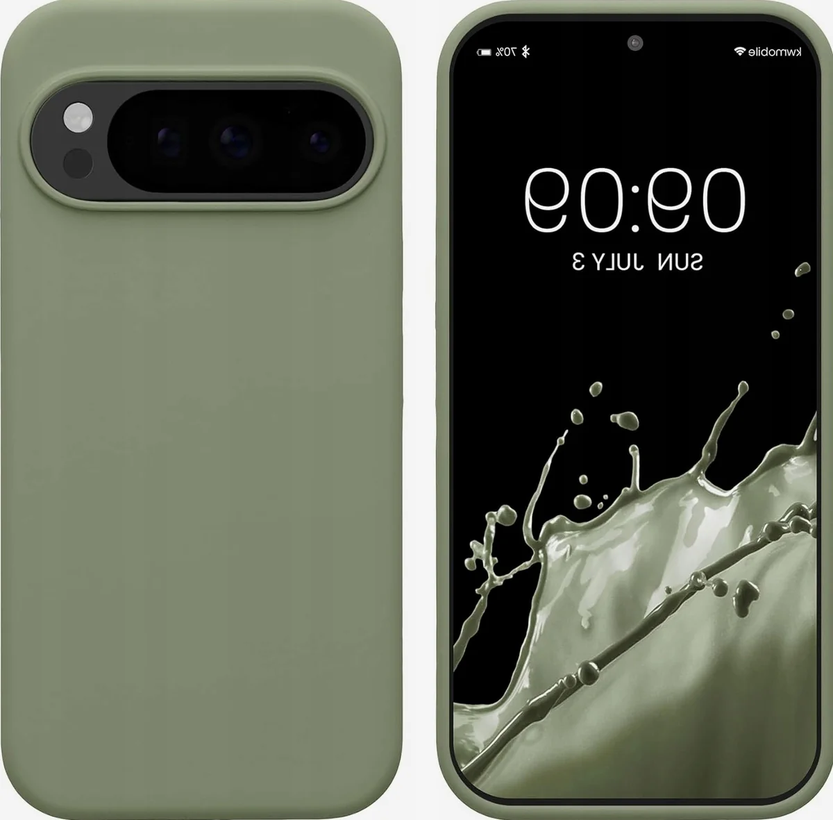 Etui na telefon silikonowe elastyczne szarozielone miękkie ochrona