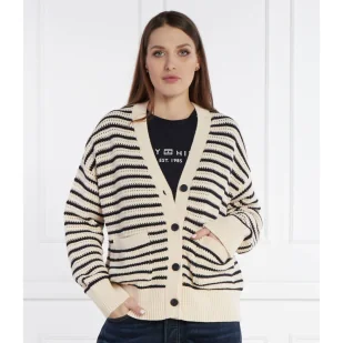 Tommy Hilfiger Kardigan CROCHET STP BOXY | Loose fit - Swetry damskie - miniaturka - grafika 1