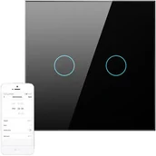 Sterowniki i przekaźniki - Dotykowy Włącznik Światła ZigBee Avatto ZTS02-EU-B2 Podwójny TUYA (czarny) - miniaturka - grafika 1