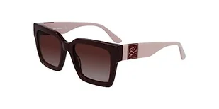KARL LAGERFELD Damskie okulary przeciwsłoneczne KL6057S, burgundowe, 52 - Okulary przeciwsłoneczne - miniaturka - grafika 1