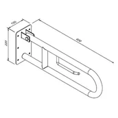 Akcesoria dla osób starszych i niepełnosprawnych - Poręcz uchylna łukowa dla niepełnosprawnych Faneco S32UUWC6P SN M 60 cm - miniaturka - grafika 1