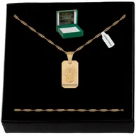 Biżuteria dla dzieci - ZŁOTY ŁAŃCUSZEK + MEDALIK MATKA BOSKA 925/585 + GRAWER PREZENT NA KOMUNIĘ - miniaturka - grafika 1