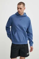 Bluzy męskie - Reebok bluza męska kolor niebieski z kapturem gładka 100075315 - miniaturka - grafika 1