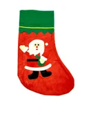 Ozdoby bożonarodzeniowe - Skarpeta na prezenty świąteczna z Mikołajem czerwona - miniaturka - grafika 1
