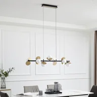 Lampy sufitowe - Lampa wisząca Lucande LED Pallo, 7-punktowa, czarny/złoty, szkło - miniaturka - grafika 1