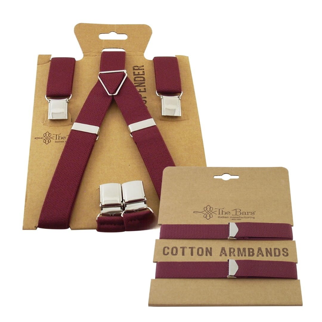 Zestaw szelki i opaski dla barmana, czerwone