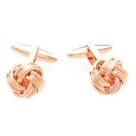 Spinki do mankietów i krawatów - Spinki do mankietów Węzełki w kolorze różowego złota Rose Gold - miniaturka - grafika 1