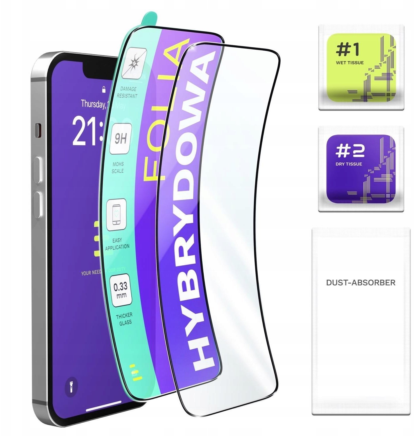 2-PAK Szkło Hybrydowe Do Honor X8C 4G Szybka 9H, Pełne 5D, Ochronne