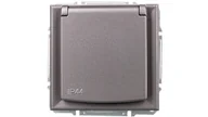 Gniazdka elektryczne - Schneider Electric Gniazdo pojedyncze Asfora z uziemieniem IP44 stal EPH2801662 - miniaturka - grafika 1