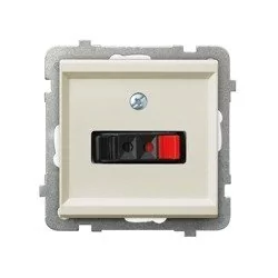 Ospel Gniazdo ścienne SONATA MODUŁ głośnikowe Pojedyncze ecru GG-1R/m/27 - Gniazdka elektryczne - miniaturka - grafika 1