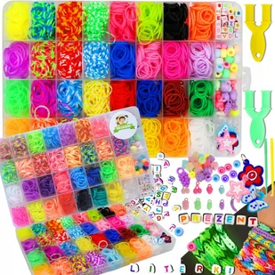 Gumki do Robienia Bransoletek Duży Zestaw Koraliki w Kuferku Literki - Prace ręczne dla dzieci - miniaturka - grafika 1