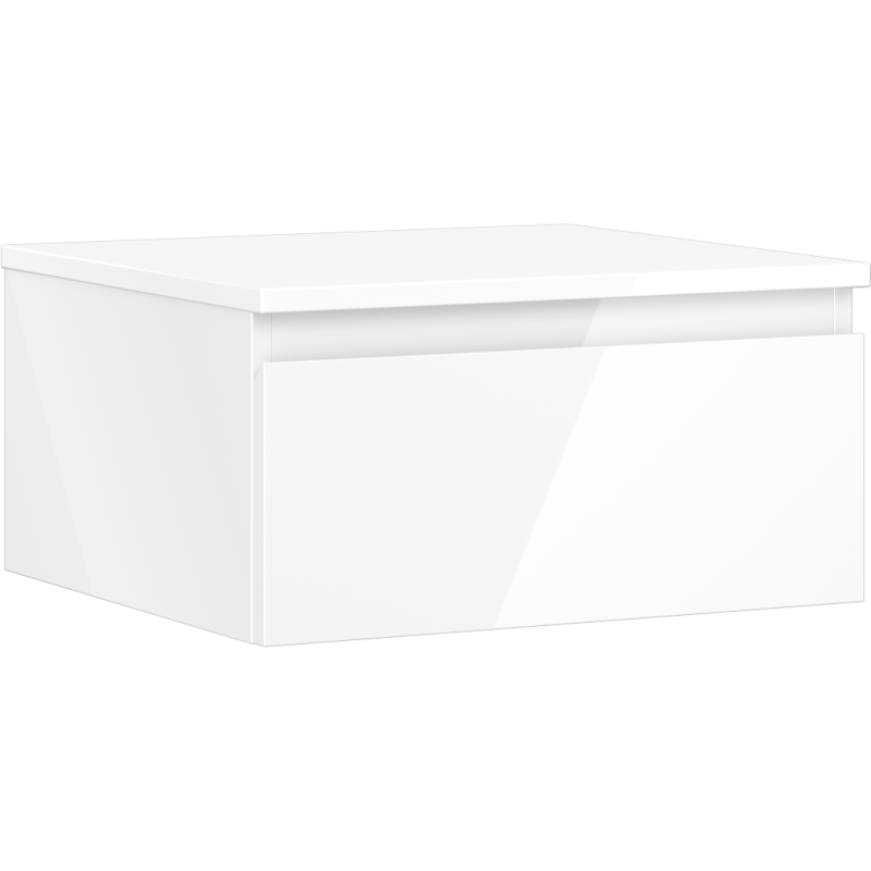 Mexen Orio szafka łazienkowa podumywalkowa 50 cm z blatem, 1 szuflada, biała połysk - 91A10-05023-1-BFC00